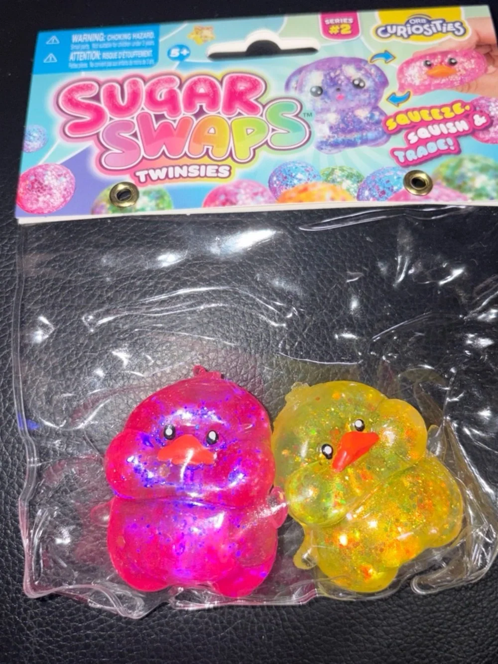 Twinsies Glitter Squeeze Toy - Pink & Yellow